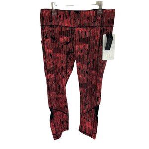 Lululemon Women's Size 8 Pace Rival Crop Leggings Down Pour Electric Coral Black